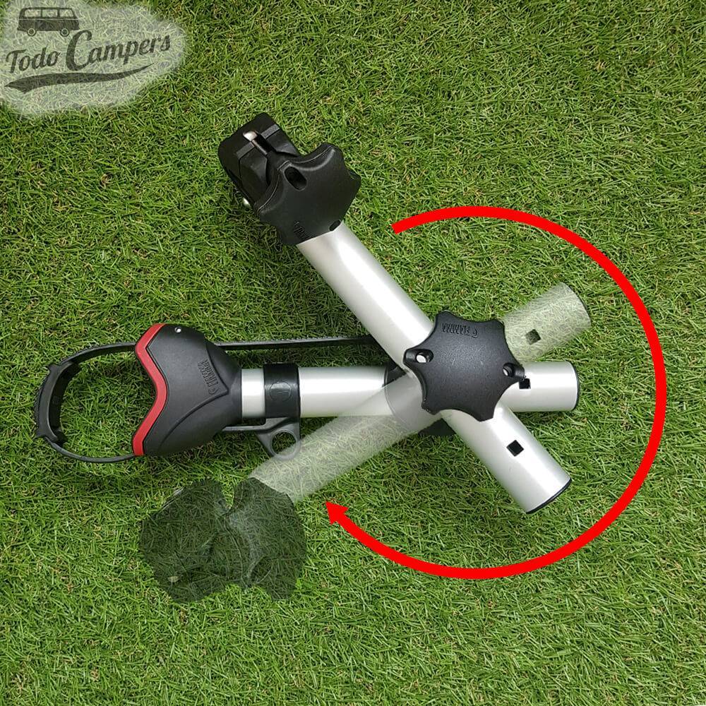 Ángulo de rotación del brazo Bike Block Pro S D1. Portabicicletas para furgonetas, autocaravanas o caravanas
