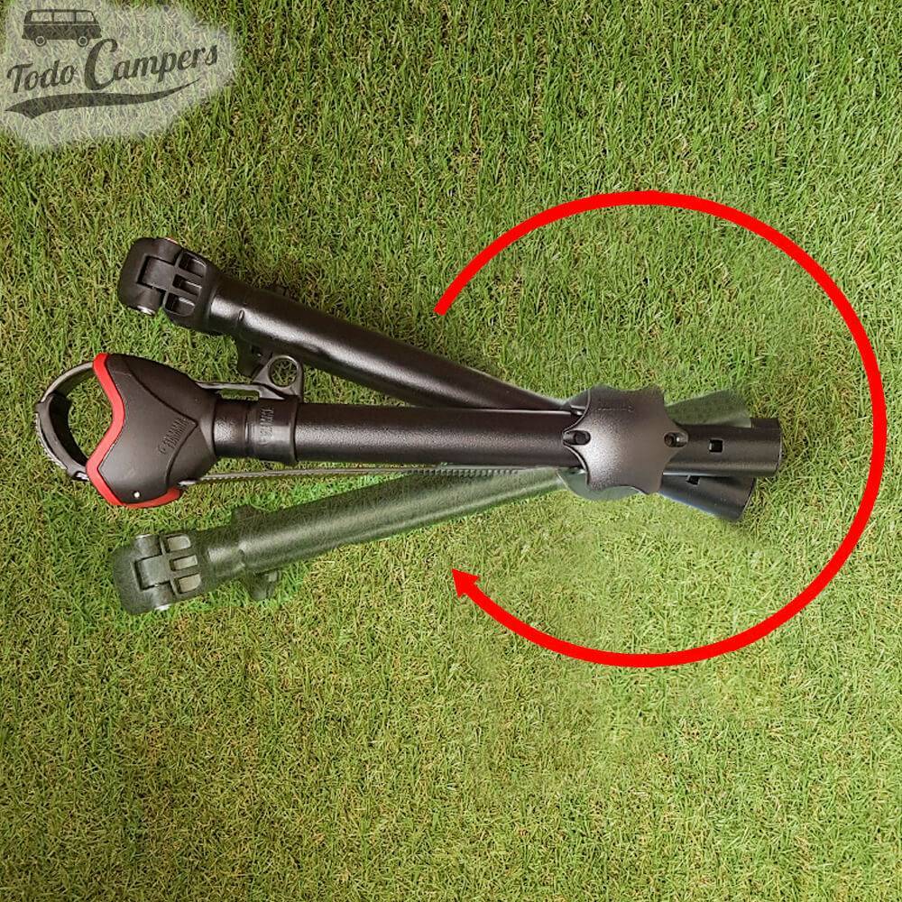 Ângulo de rotação do braço. Porta-bicicletas para carrinhas, autocaravanas ou caravanas