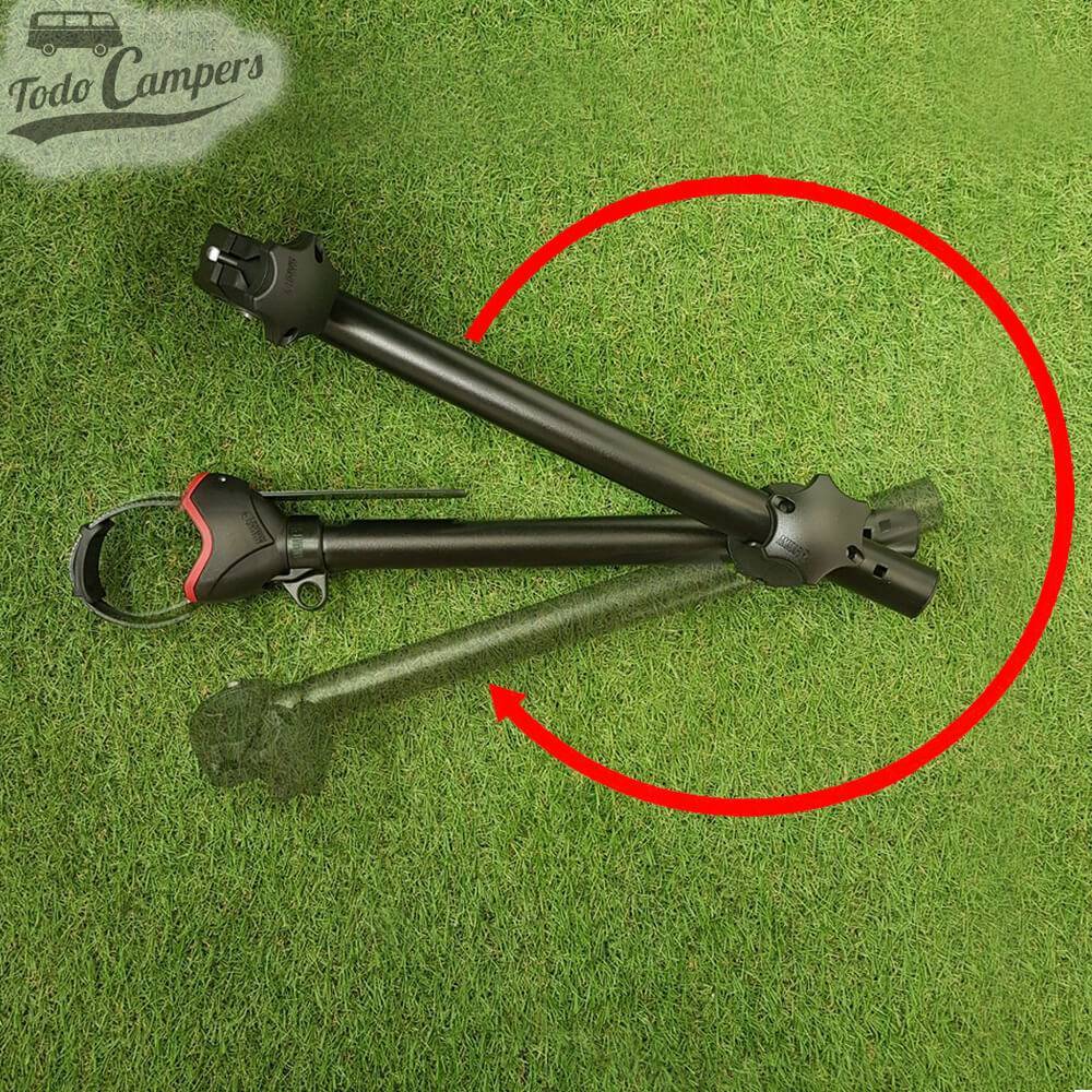 Ángulo de giro del brazo Pro S D3 Deep Black. Portabicicletas para furgonetas, autocaravanas o caravanas