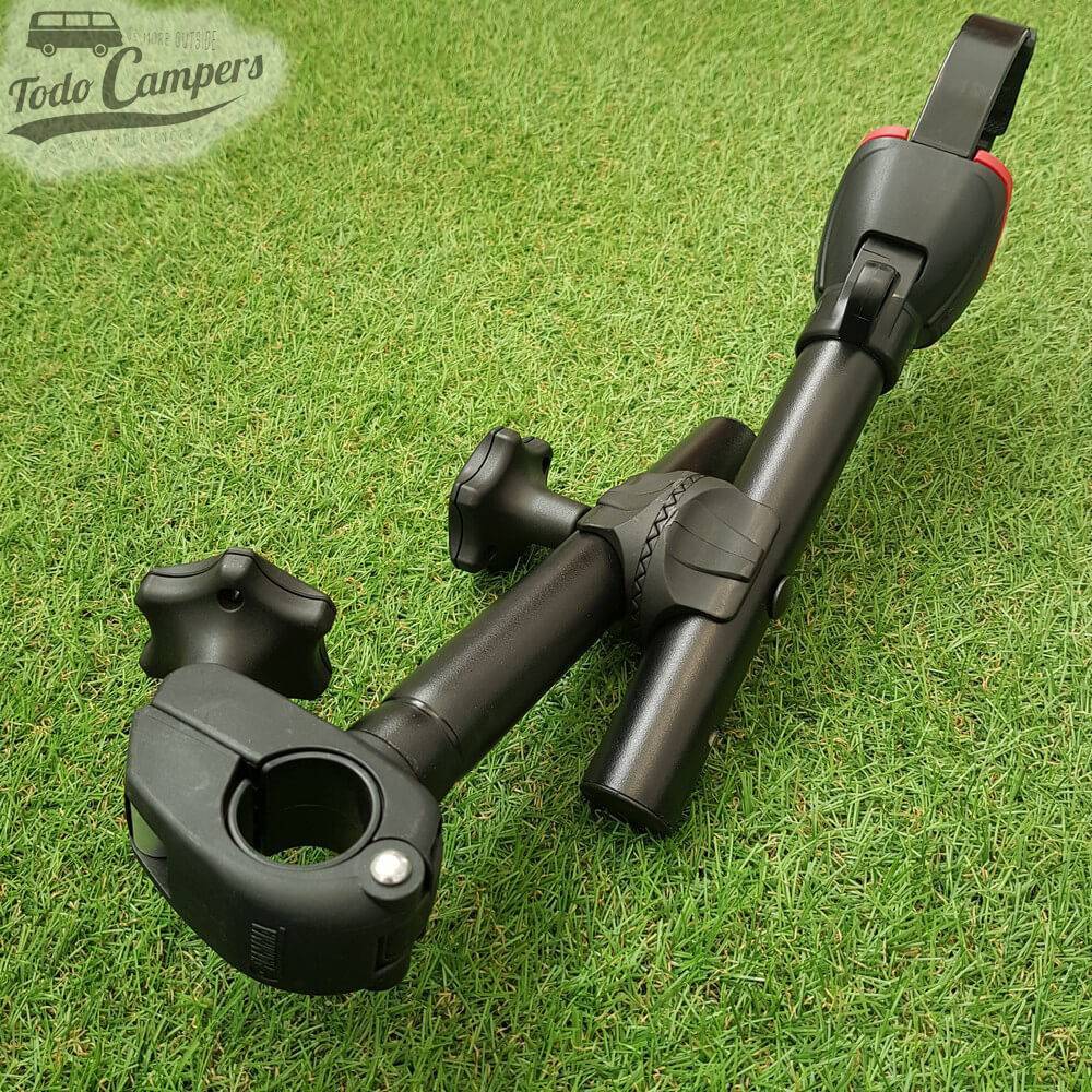 Detalhe do braço para suportes de bicicletas Fiamma Carry Bike Pro Deep Black.