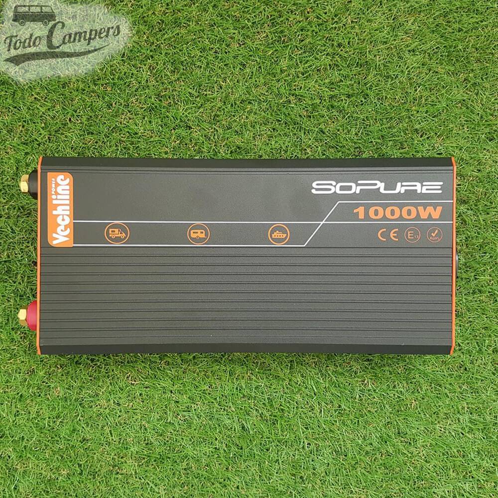 Inversor desde 12V a 230V de 1000W  Onda pura VECHLINE - vista superior