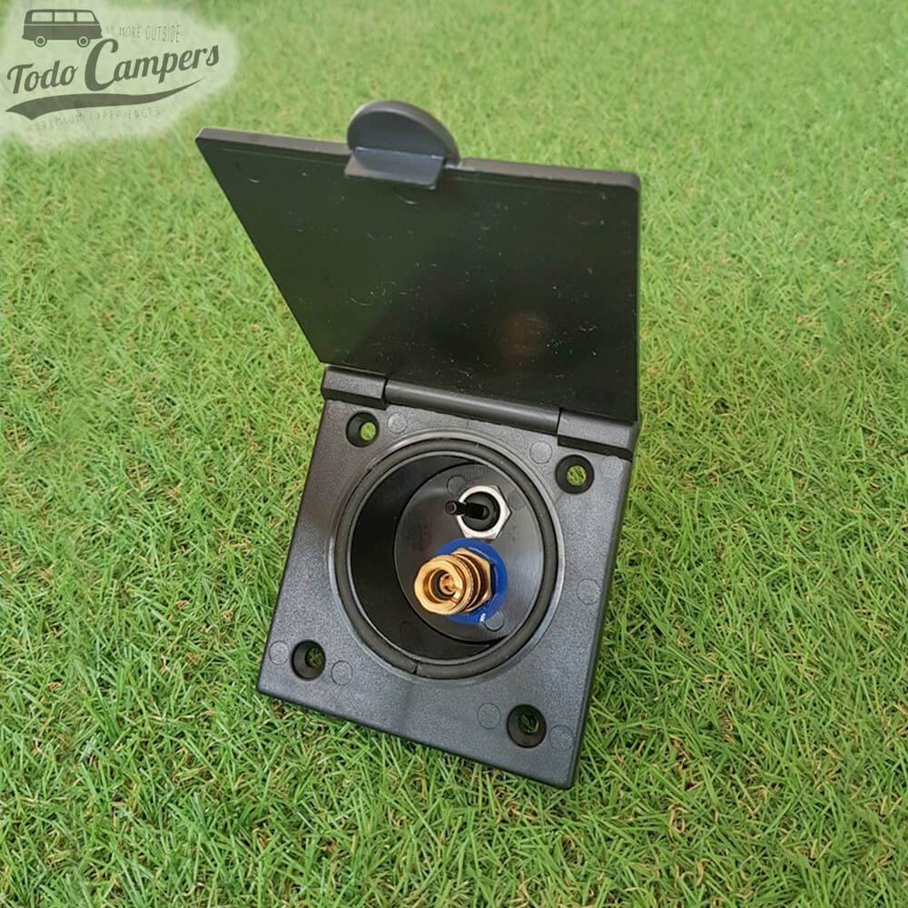 Tomada de duche exterior encastrável com tampa RK Reich - Cor Preta