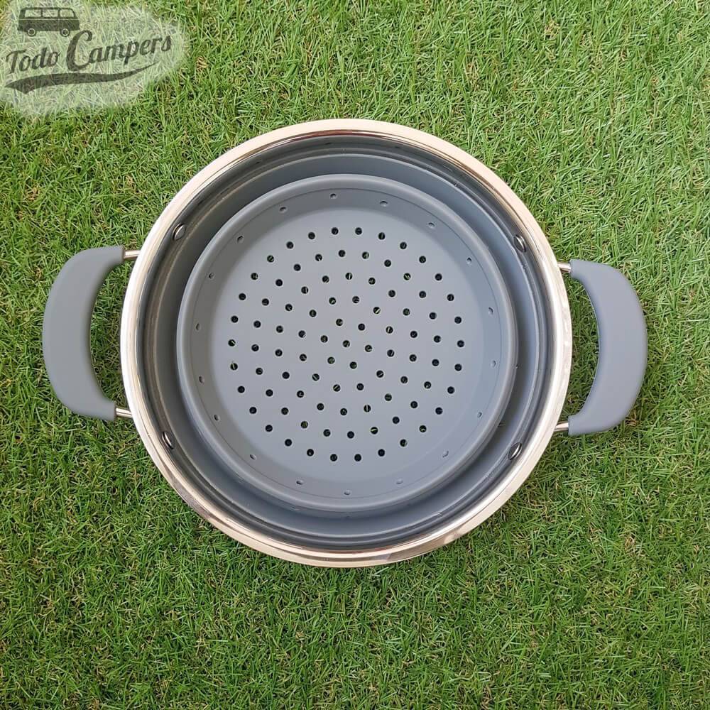 Escurridor de silicona plegable para irte de camping en tu camper