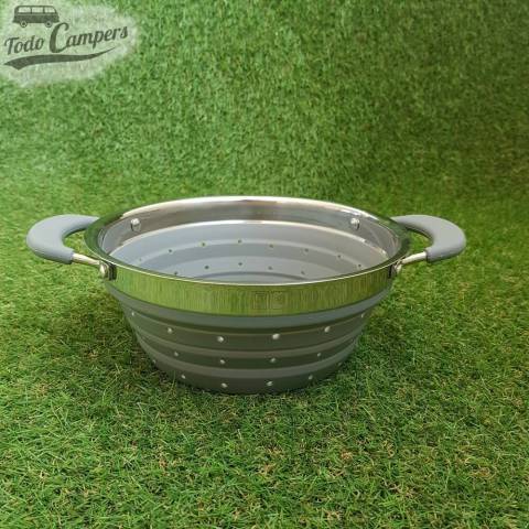 Colador / Escurridor Plegable 20x20x9,5 cm color gris accesorios camper