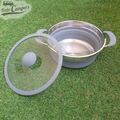 Olla plegable gris de 1,5 litros