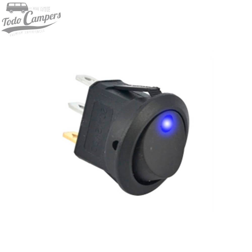 Interruptor unipolar 12V LED azul