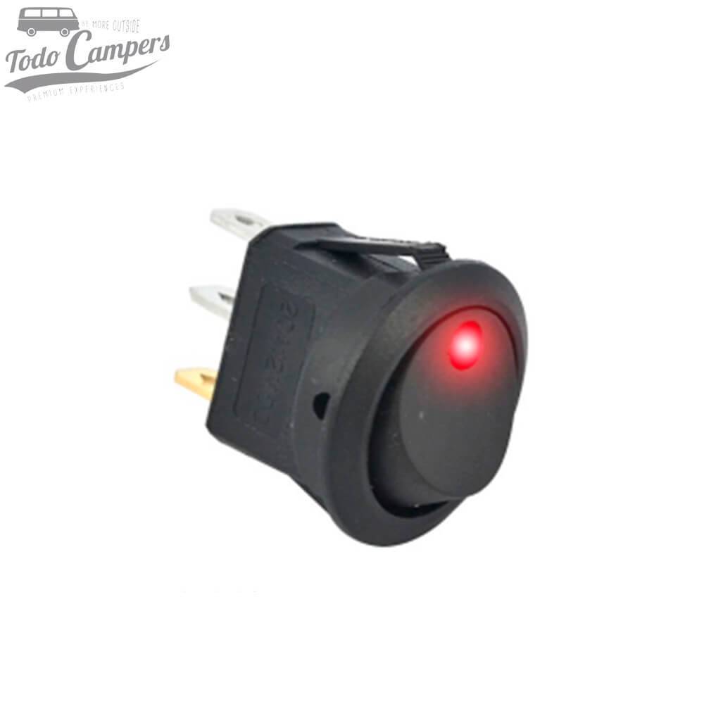 Interruptor unipolar 12V led Rojo