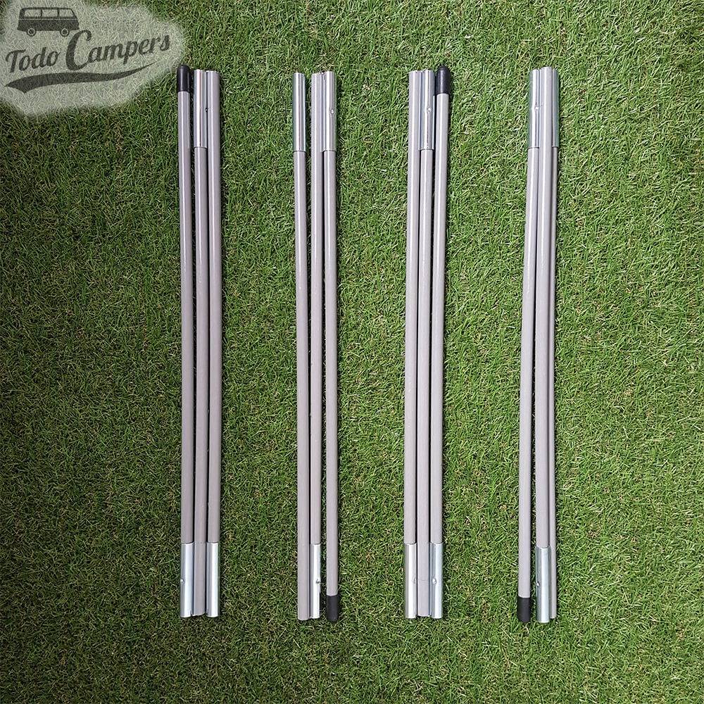 Muy estable gracias a su sistema de varillas flexibles. Incluye vientos para una mejor fijación