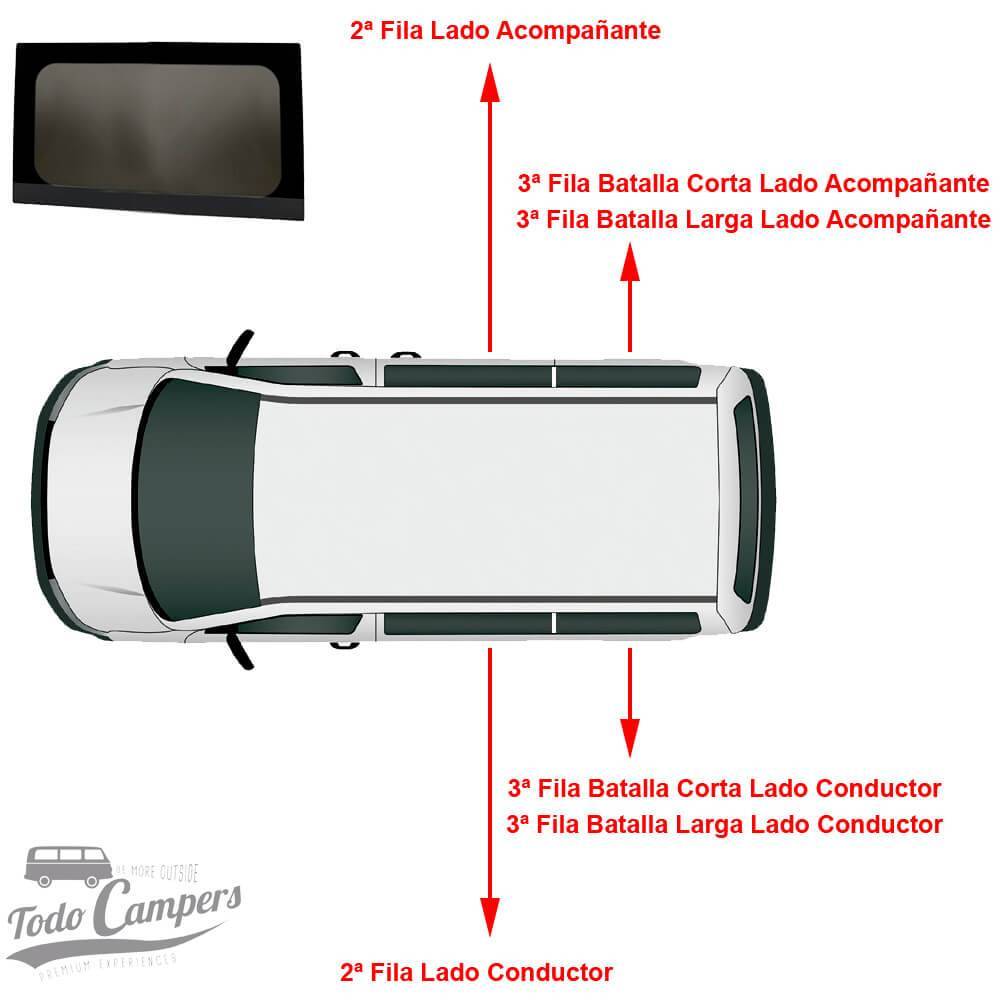 Esquema de Janela fixa para Volkswagen T5 e Volkswagen T6