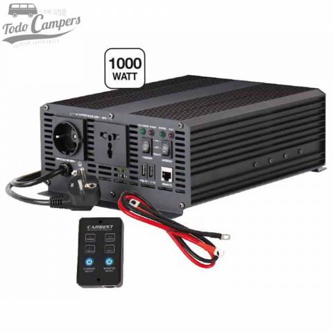 Inversor cargador 12V a 230V de 1000W Onda pura y prioridad Red CARBEST