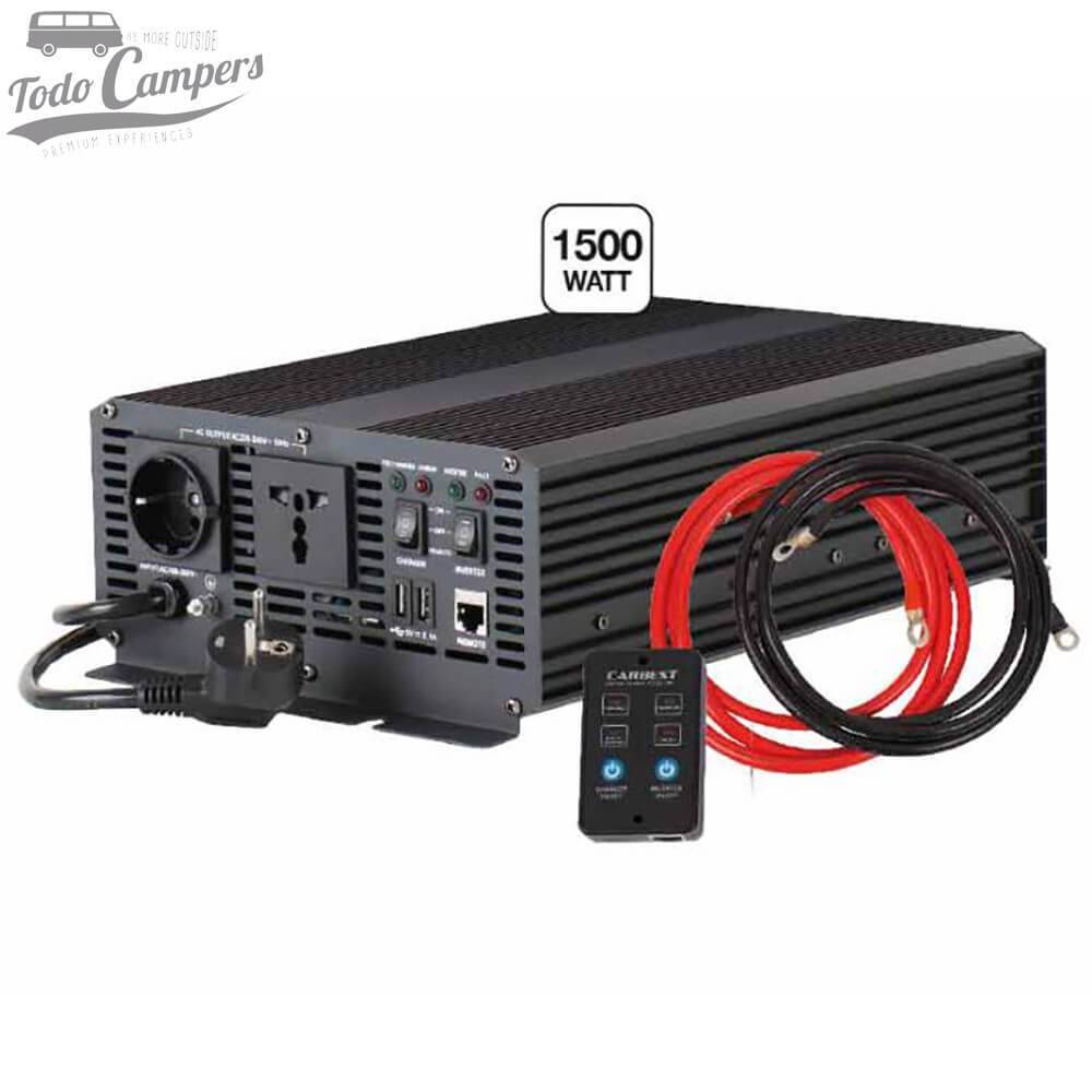 Inversor y cargador 12V a 230V de 1500W  Onda pura y prioridad a red CARBEST