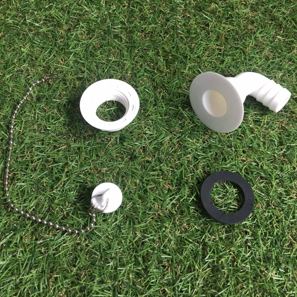 Válvula curva - Saída 20mm, Tipo J (encastramento 25mm) - Peças