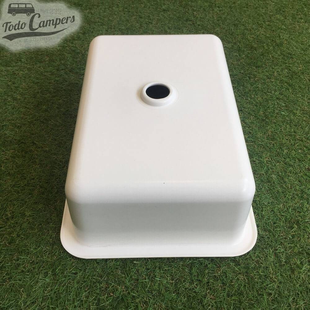 Lavatório retangular - vista inferior