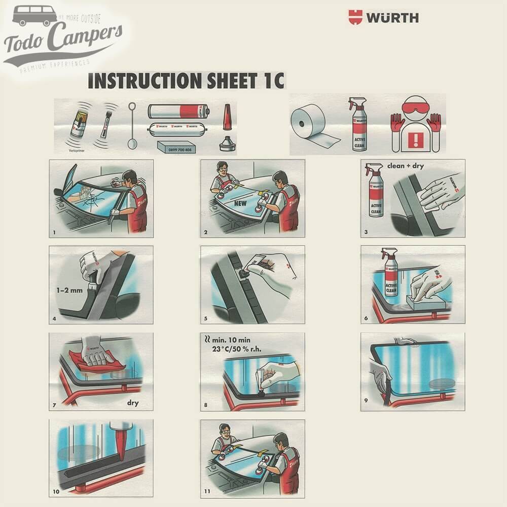 Cola de para-brisas Wurth Classic Expert - Instruções de montagem