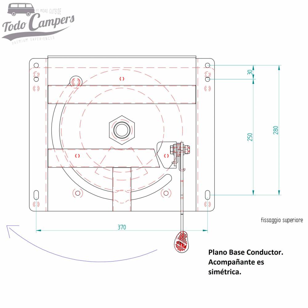 Medidas Base giratoria conductor para Master Movano Interstar