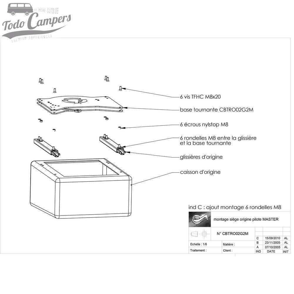 Plano Base Giratoria Conductor Master Movano Interstar 1997-2010  Scopema