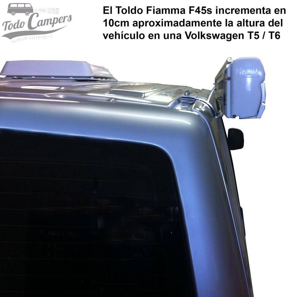 Toldo Fiamma F45s - Vista trasera en Volkswagen T5 y T6