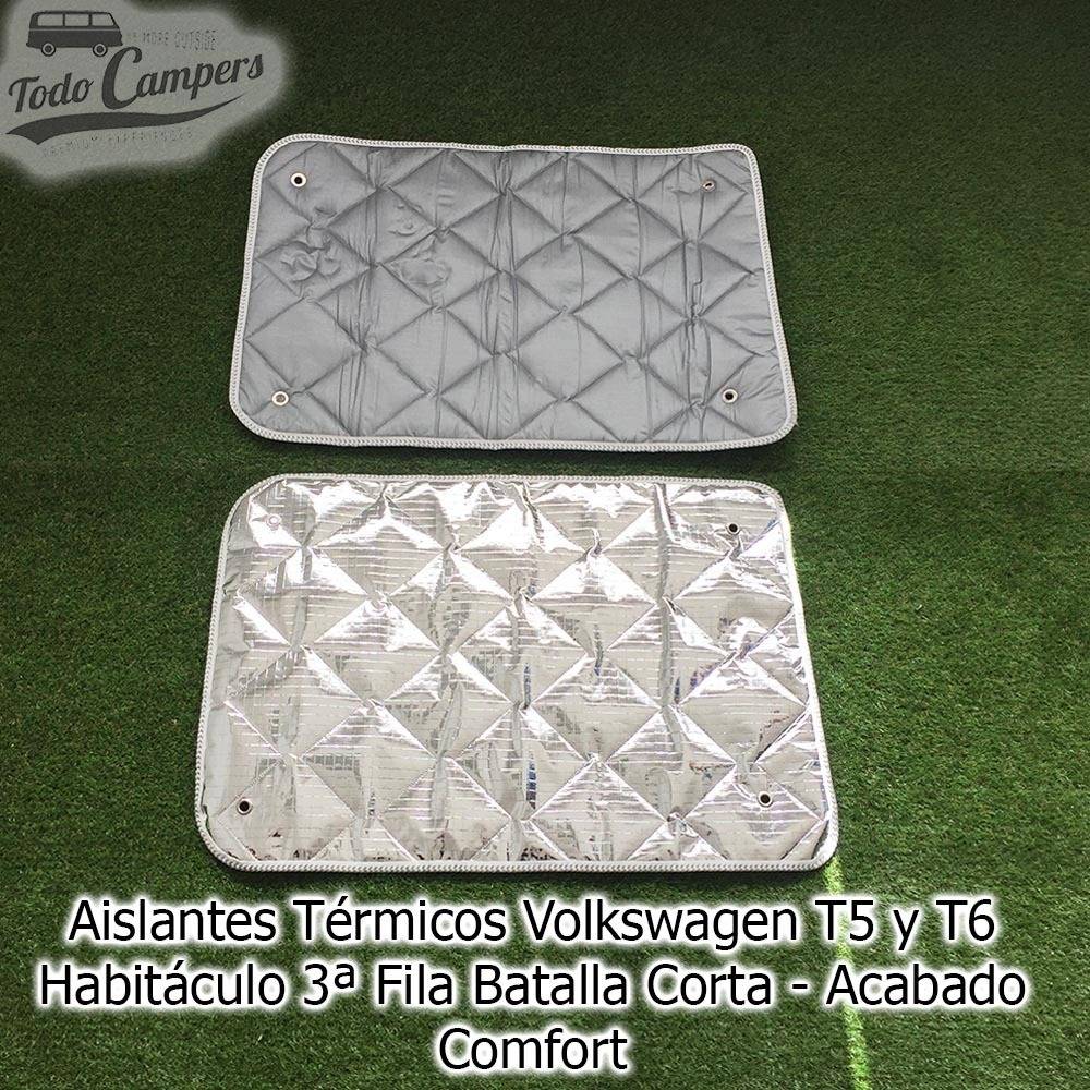 cortinas isotérmicas para campervans habitáculo 3º fila modelo curto acabamento comfort vw t.5 t.6