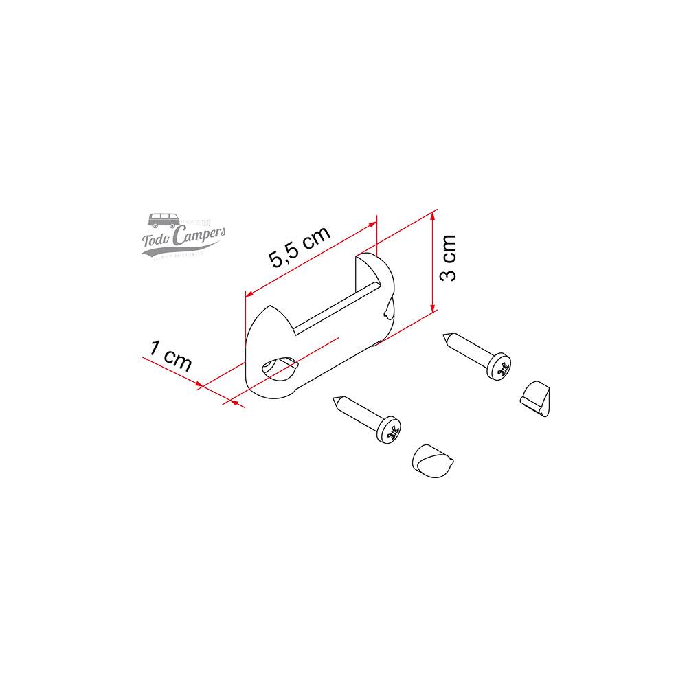 Medidas de Kit de fixação para os seus organizadores de espaço Fiamma Pack Organizer
