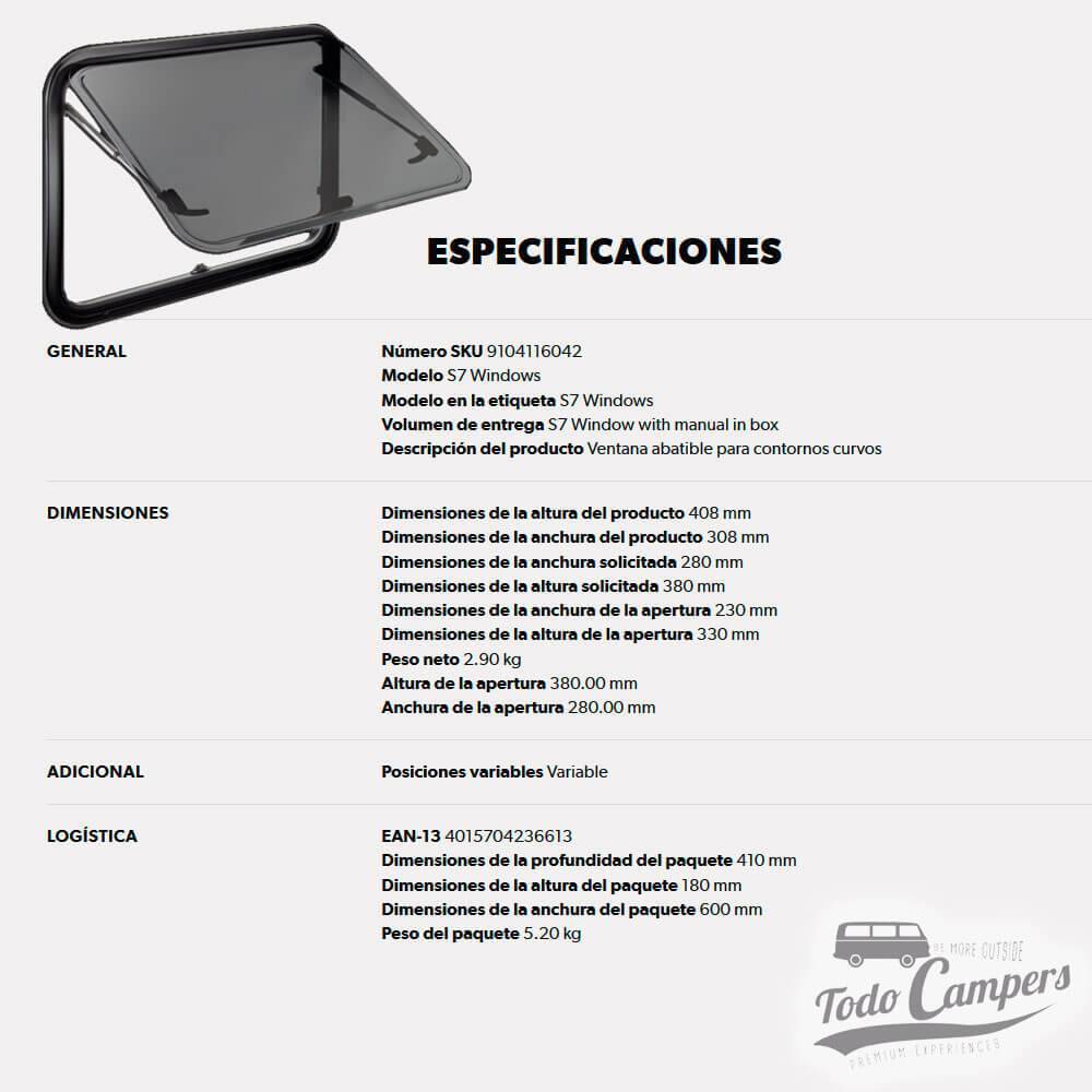 Janela de projetar Dometic Seitz S7 (medidas 280x380)