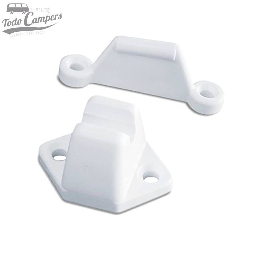 Cierre de retención para cajones de plástico blanco de la marca Reimo