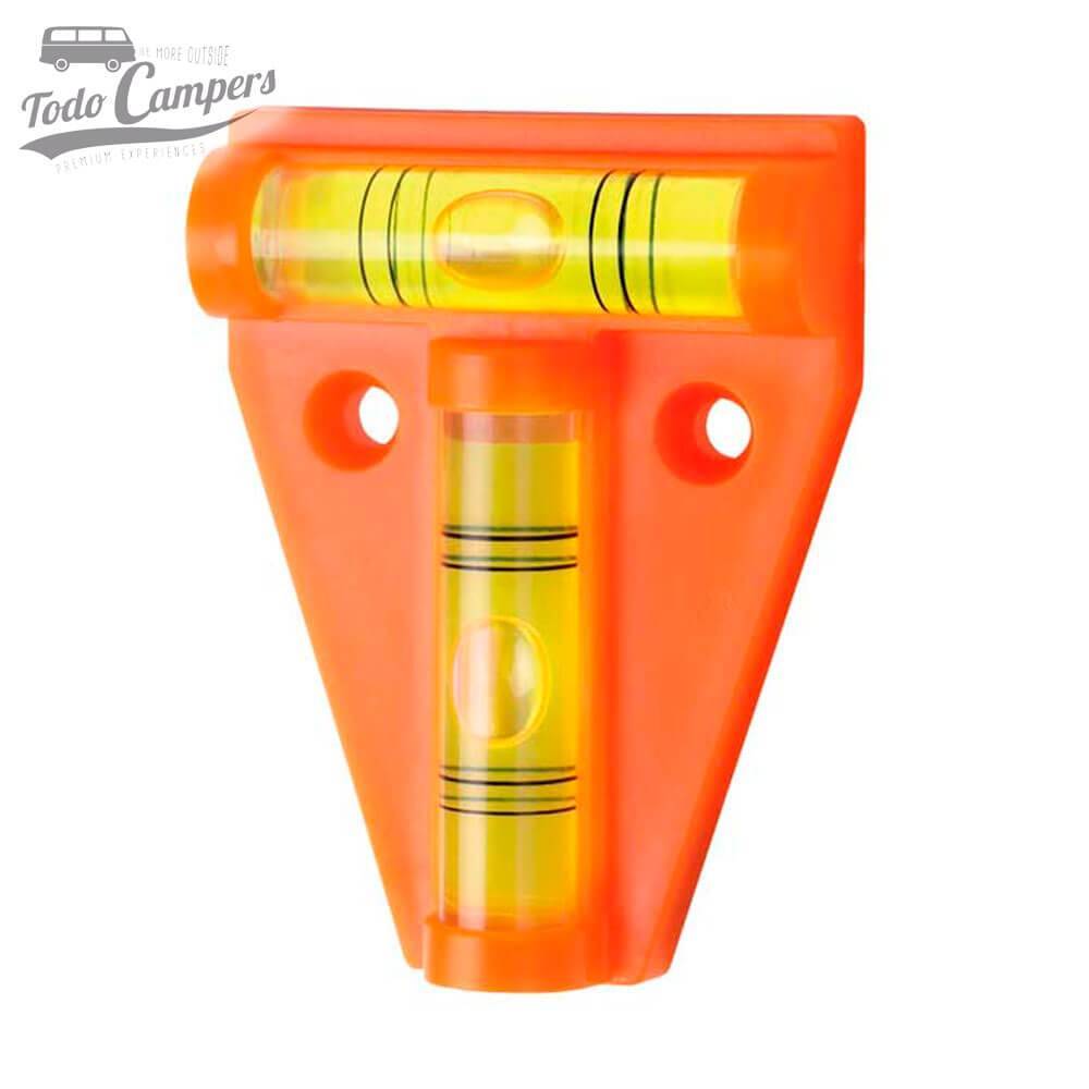 Nivel de doble burbuja perfecto para valorar si tu furgoneta está bien nivelada