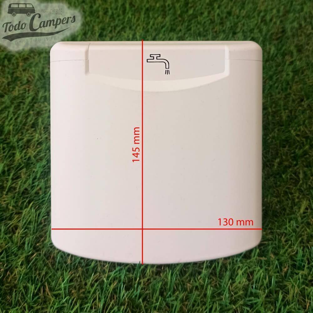 Medidas da tomada exterior de água com fecho magnético