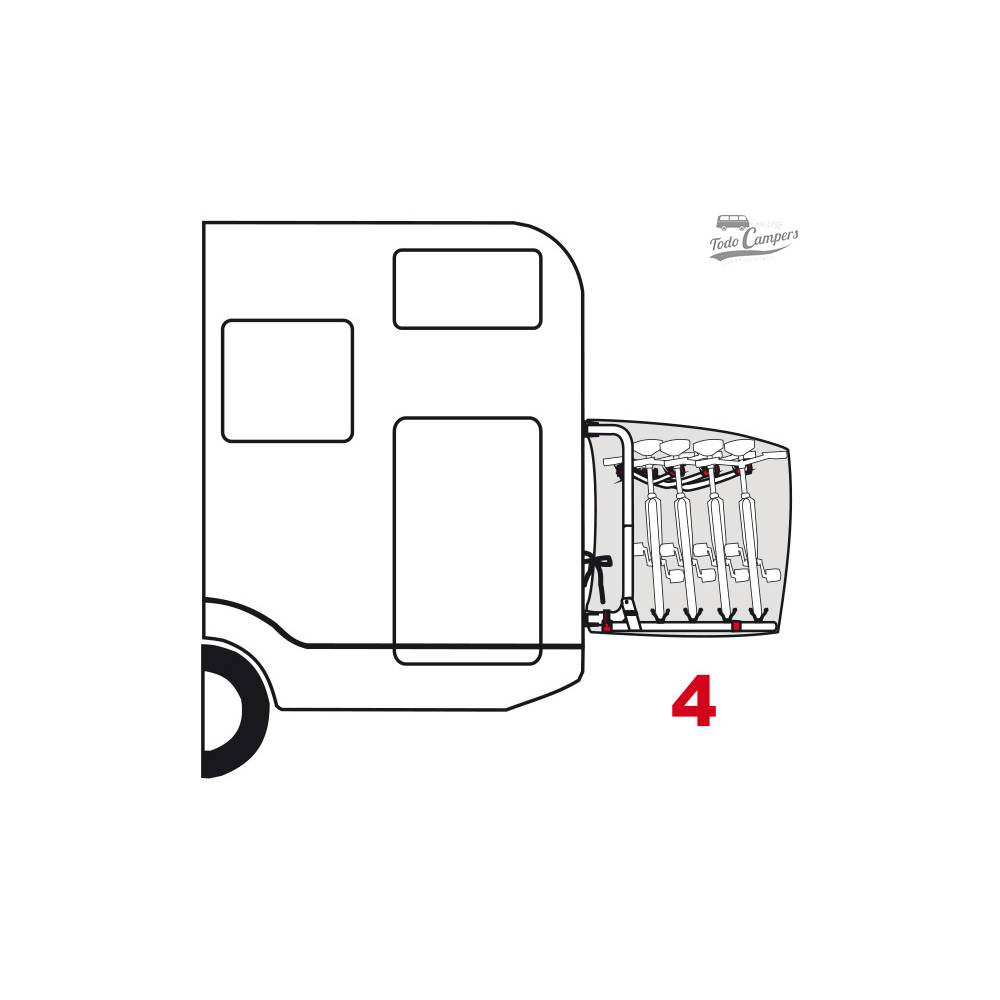 Cubre portabicicletas para 4 bicis. Portabicicletas para tu furgoneta, autocaravana o caravana