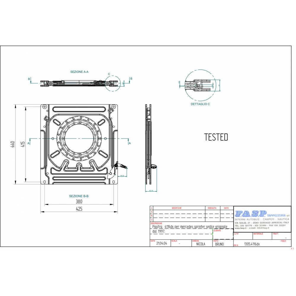 instruções Base giratória acompanhante Mercedes Sprinter e Volkswagen LT35 1995-2006