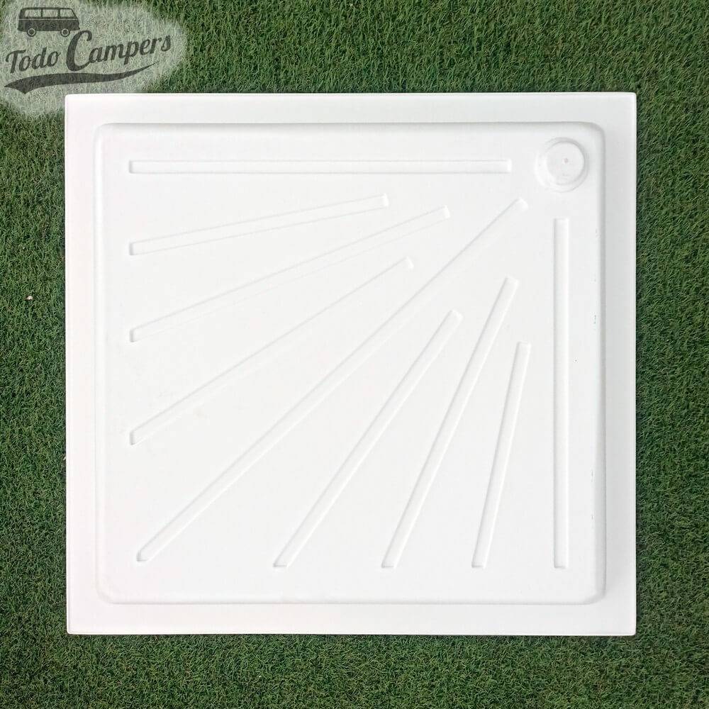 parte traseira da Base de duche encastrável de 72,5 x 68 x 5 cm