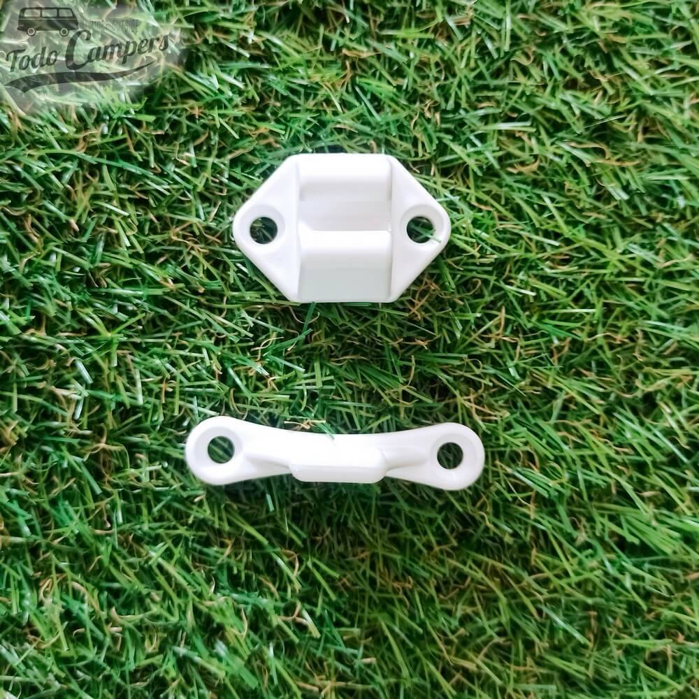 Fecho de retenção de plástico branco para gavetas - Reimo