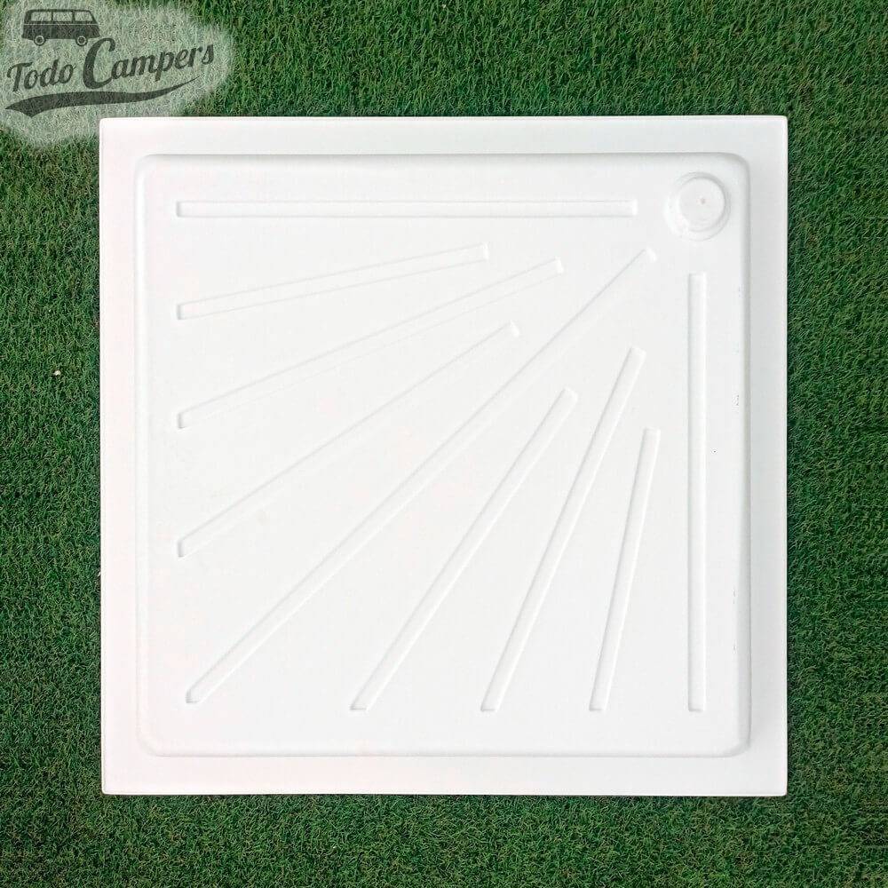 Reverso del llato de ducha blanco 665 x 665 mm Encastrable