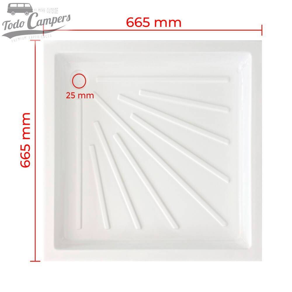 medidas da base de duche branca 665 x 665 mm encastrável