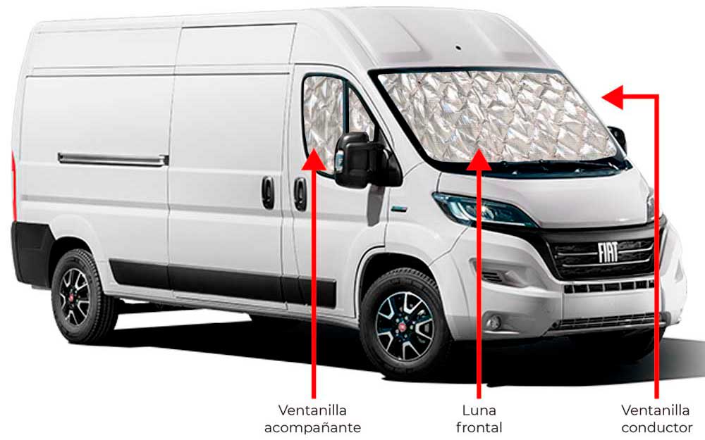 3 piezas de aislantes: luna frontal y 2 ventanillas