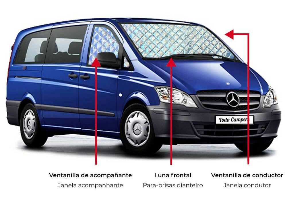 3 piezas de aislantes: luna frontal y 2 ventanillas