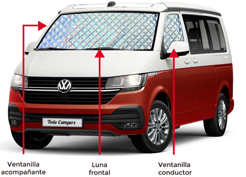 3 piezas de aislantes: luna frontal y 2 ventanillas