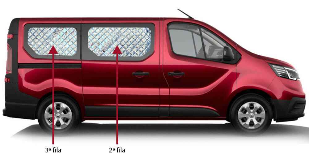 3 piezas de aislantes: luna frontal y ventanillas3