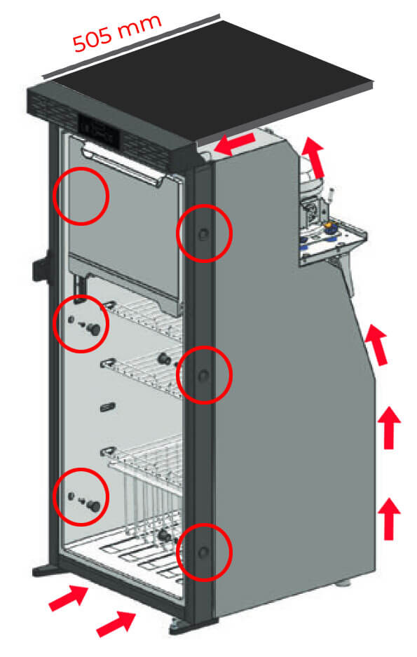 fixação do frigorífico V90 L