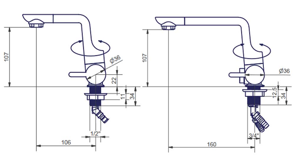 Medidas grifos Arona