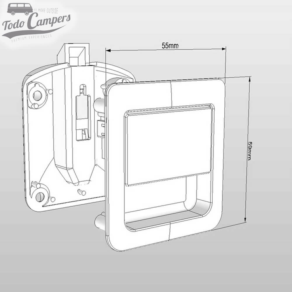 Medidas del cierre cromo enrasado