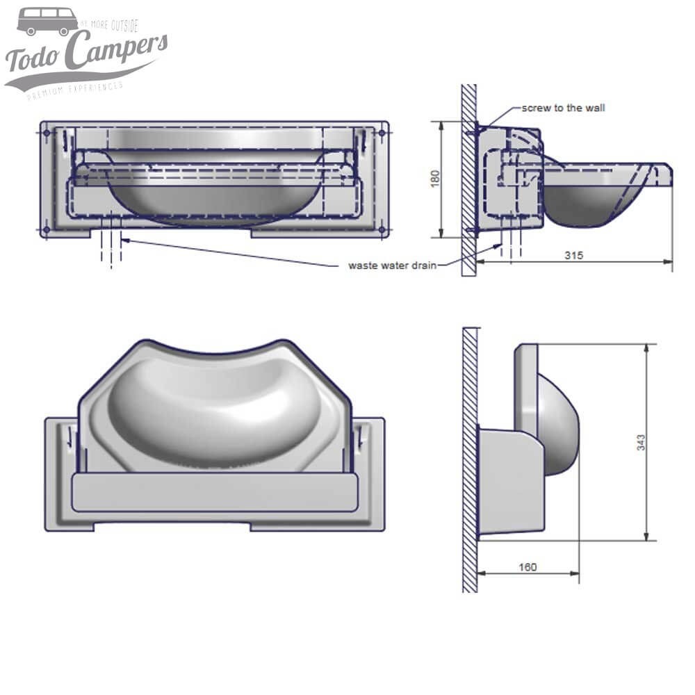 lavabo abatible camper